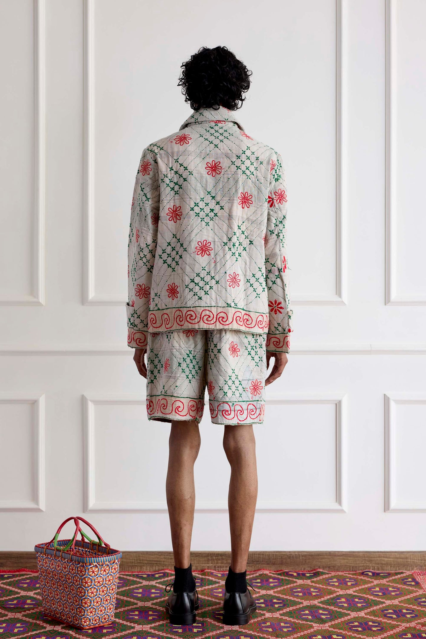 Kantha Embroidered Shorts