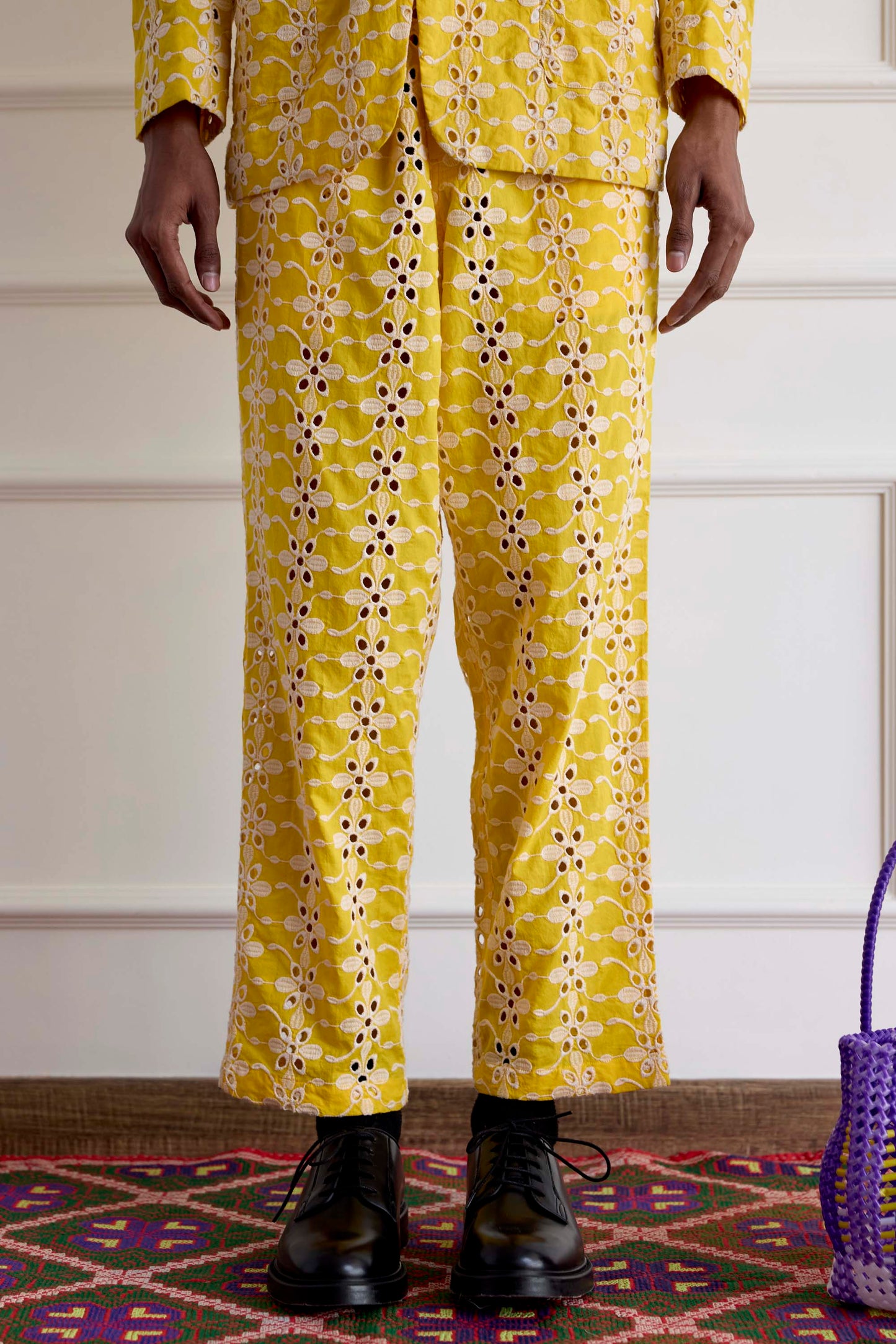 Floral Embroidered Pants