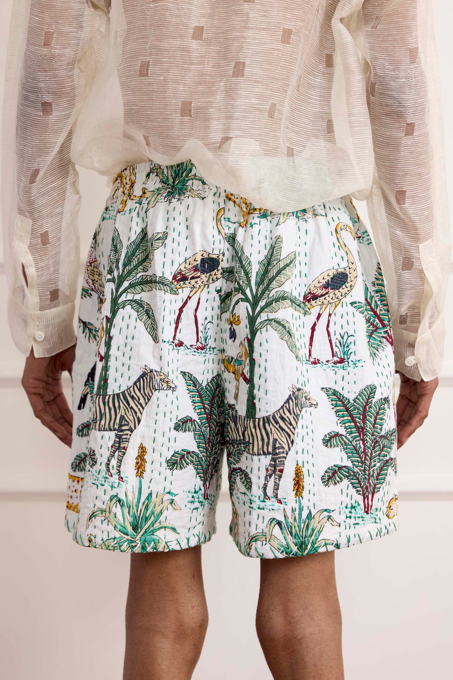 Printed Kantha Shorts