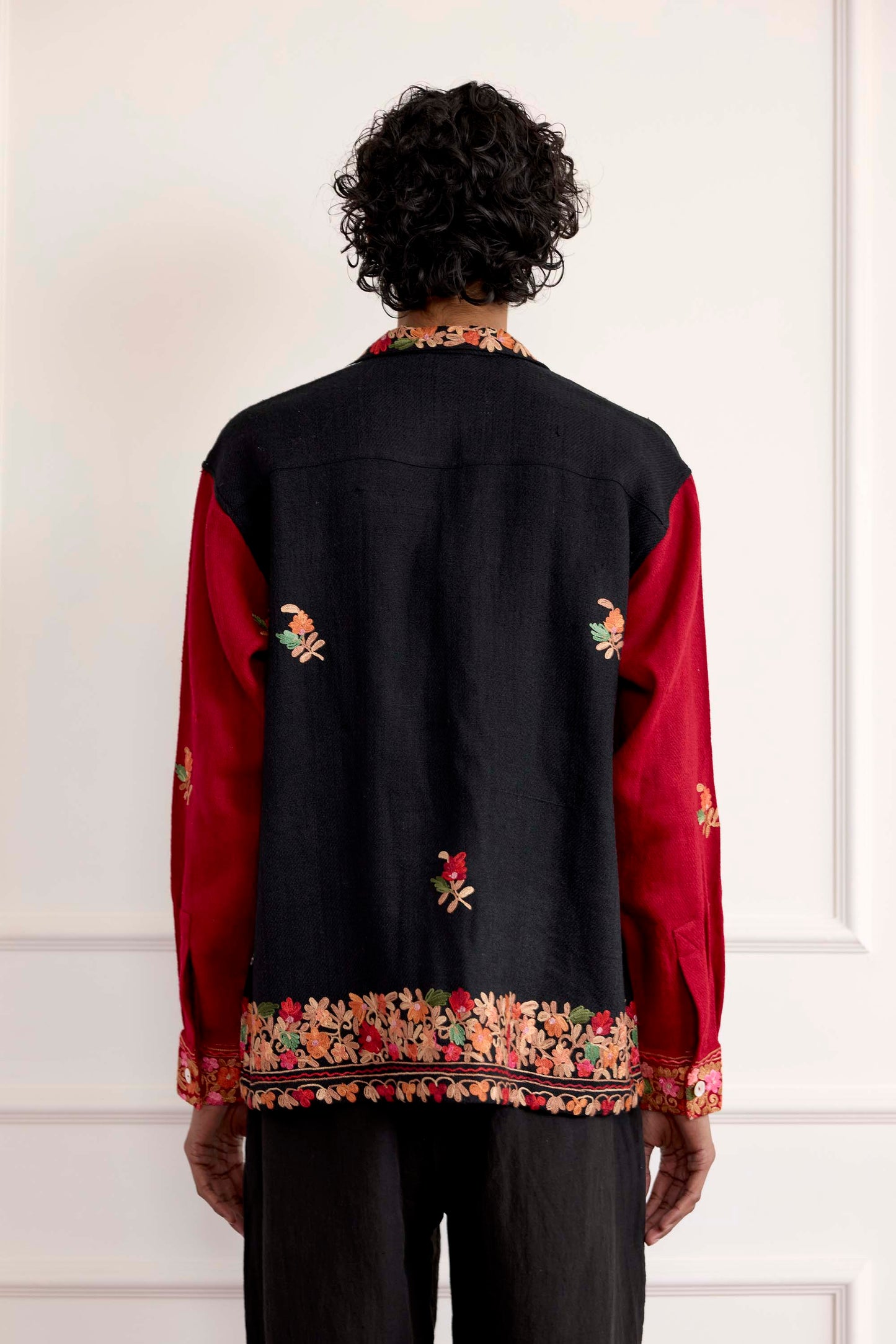 Suzani Embroidered Wool Long Sleeve Shirt