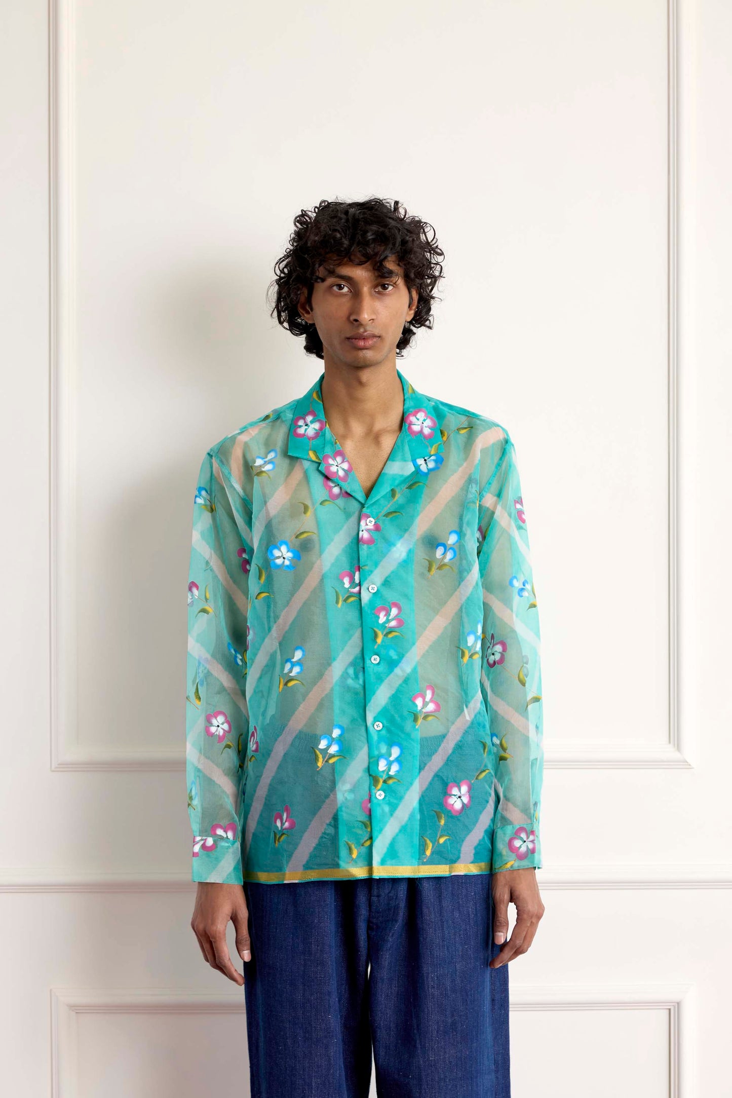 Hand painted silk shirt