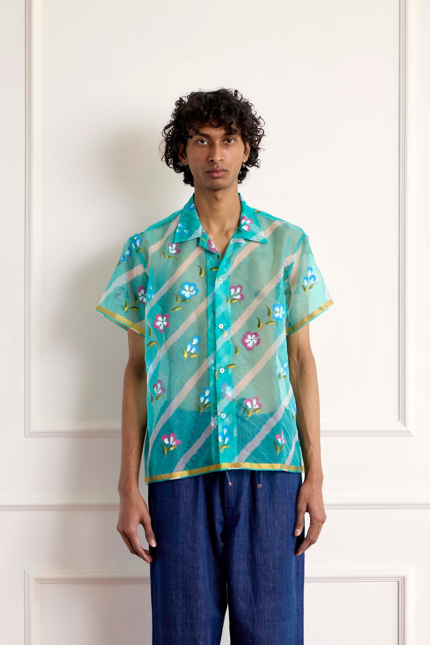 Hand painted silk shirt