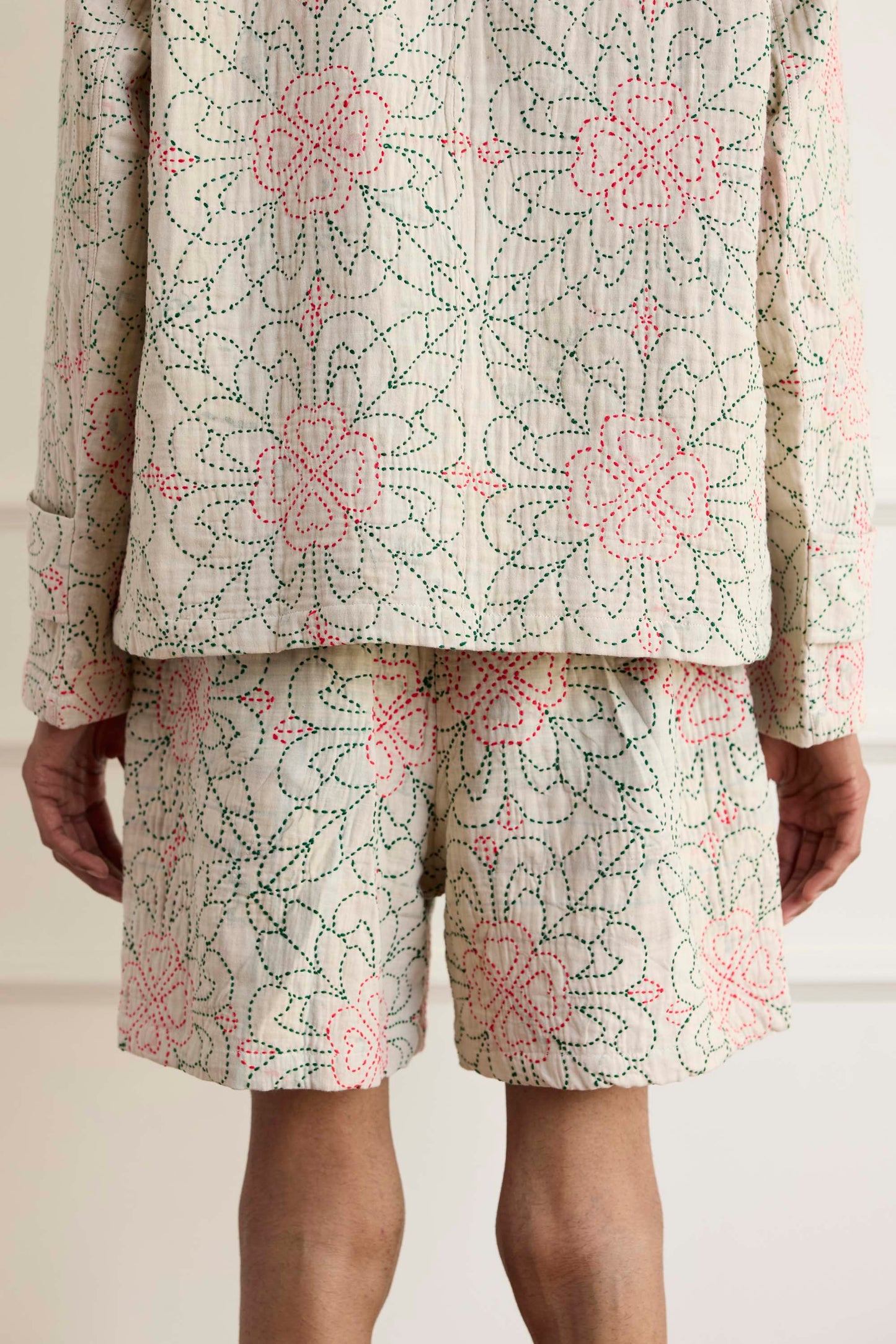 Floral Kantha Shorts