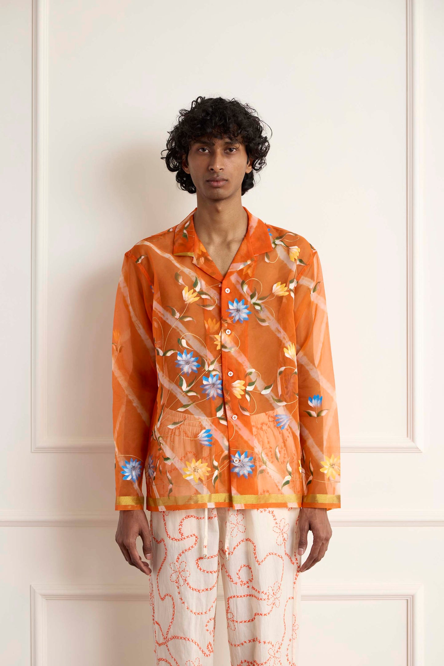 Hand painted silk shirt