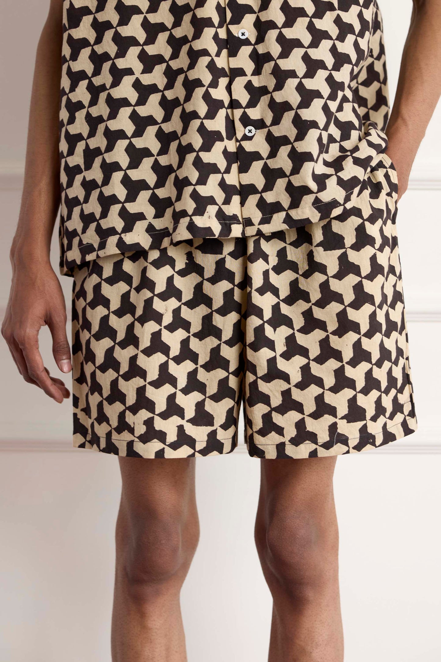 Geometric Block Print Shorts