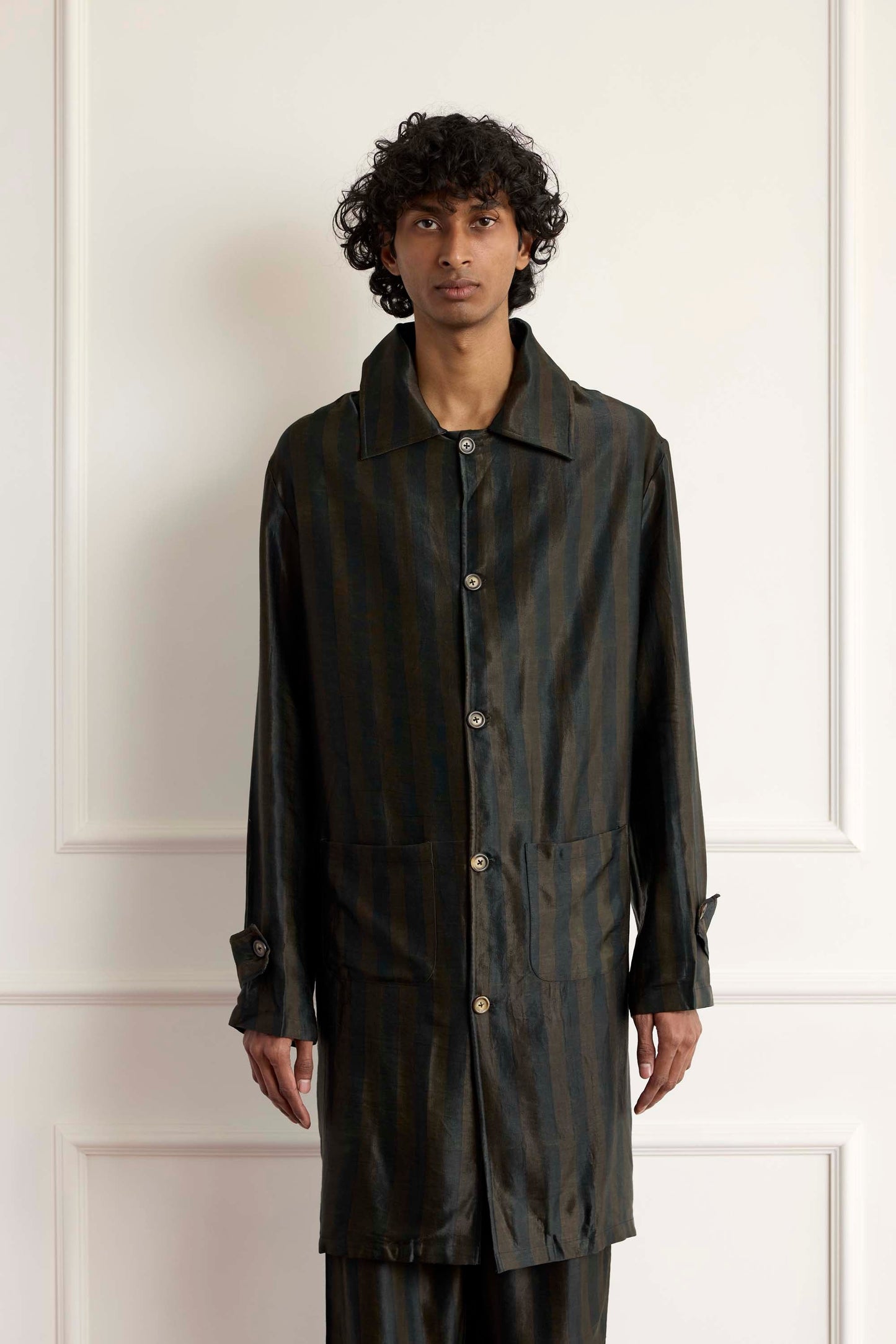 Long Mushro Silk Blouson